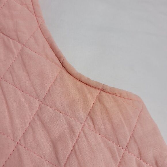 VINTAGE 70s vest Laura Ashley‎ quilted pink top M - Picture 5 of 8